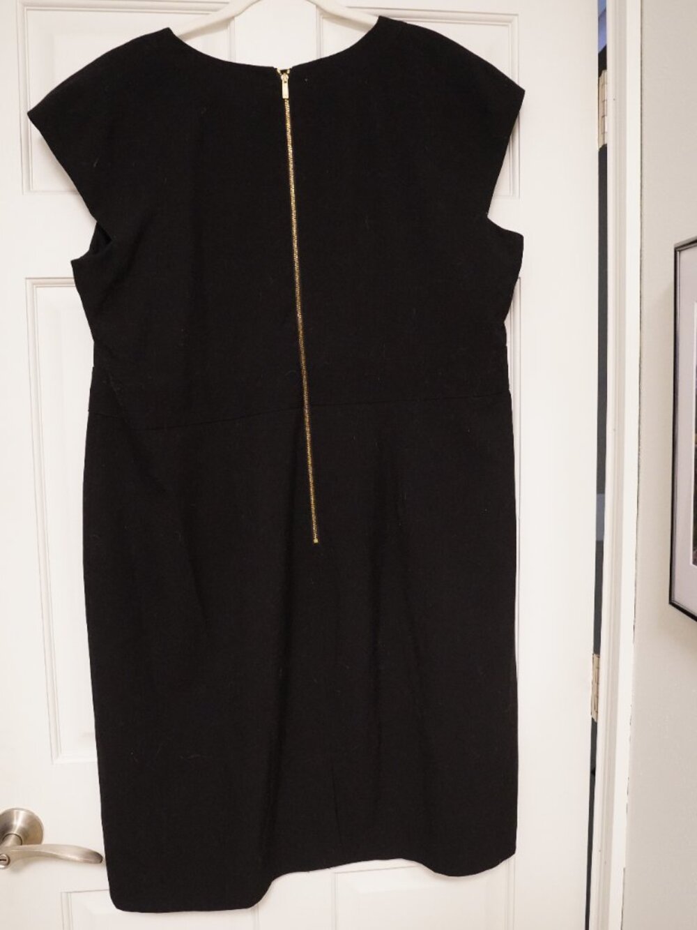 Calvin Klein 20W Black Sheath Dress Gold Buckle Career Office Plus Size - Picture 4 of 4